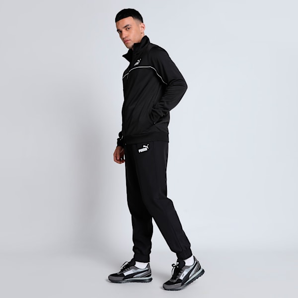 Piping Men's Tracksuit, PUMA Black, extralarge-IND