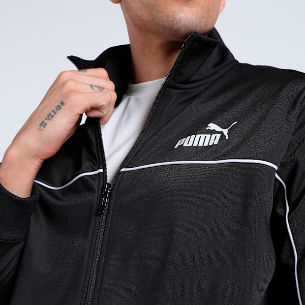 Piping Men's Tracksuit, PUMA Black, extralarge-IND