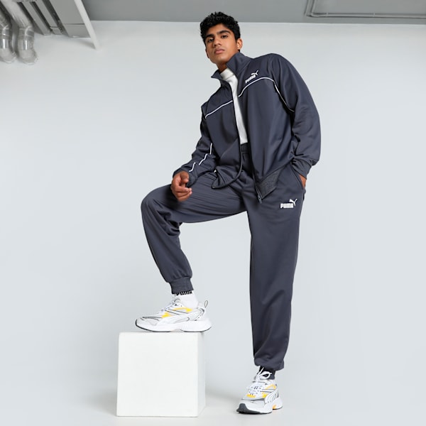 Piping Men's Tracksuit, Galactic Gray, extralarge-IND