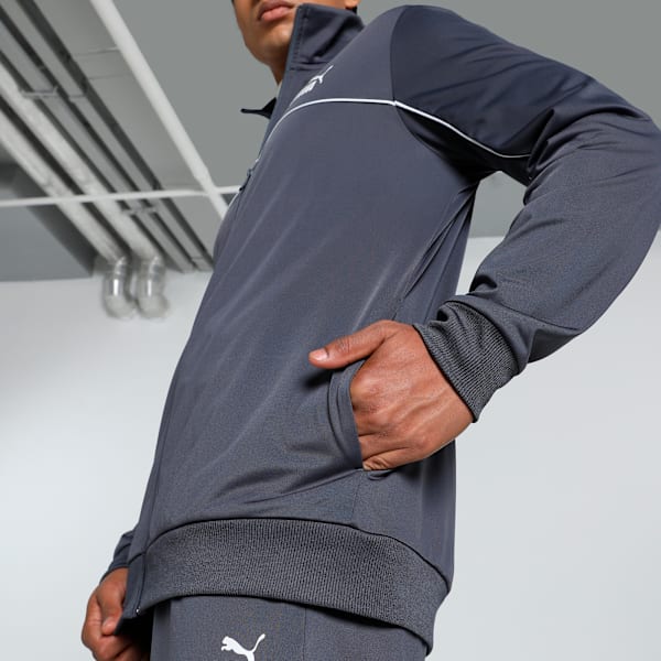 Piping Men's Tracksuit, Galactic Gray, extralarge-IND