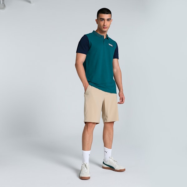 Men's Contrast Sleeve Slim Fit Polo, Cold Green, extralarge-IND