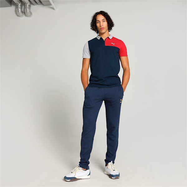 Men's Stylized Colorblock Slim Fit Polo, Club Navy, extralarge-IND
