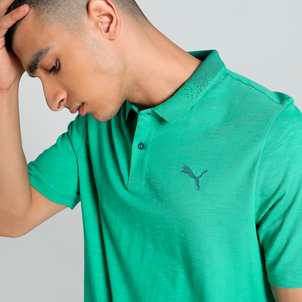 Men's Slub Polo, Jade Frost, extralarge-IND