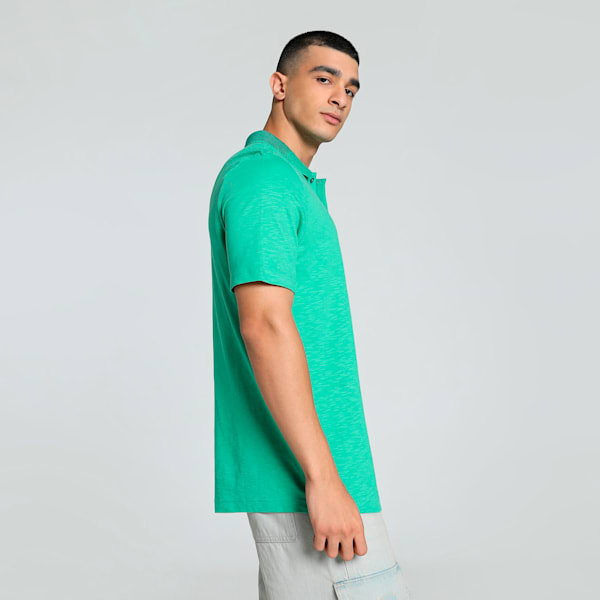 Men's Slub Polo, Jade Frost, extralarge-IND