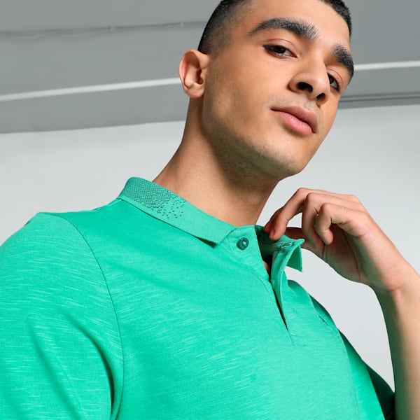 Men's Slub Polo, Jade Frost, extralarge-IND