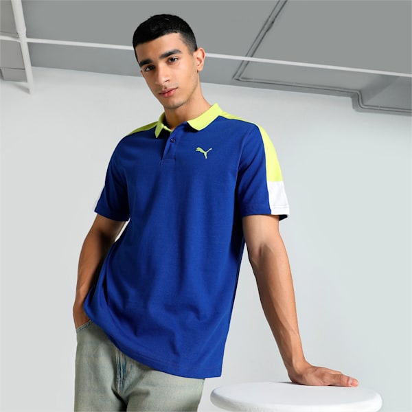 Men's Shoulder Colorblock Polo, Clyde Royal, extralarge-IND