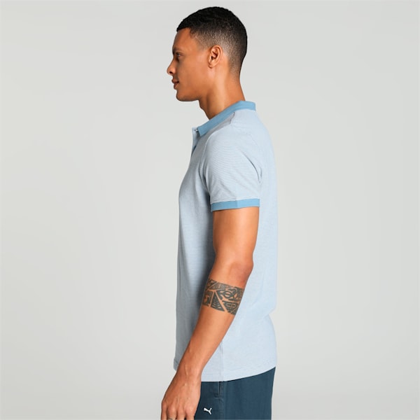 Men's Elevated Jacquard Slim Fit Polo, Zen Blue, extralarge-IND