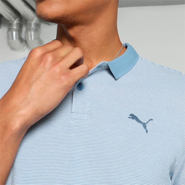Men's Elevated Jacquard Slim Fit Polo, Zen Blue, extralarge-IND