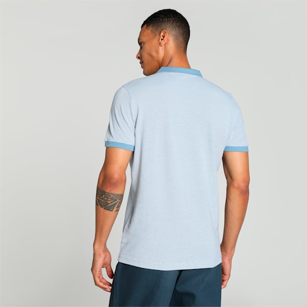 Men's Elevated Jacquard Slim Fit Polo, Zen Blue, extralarge-IND