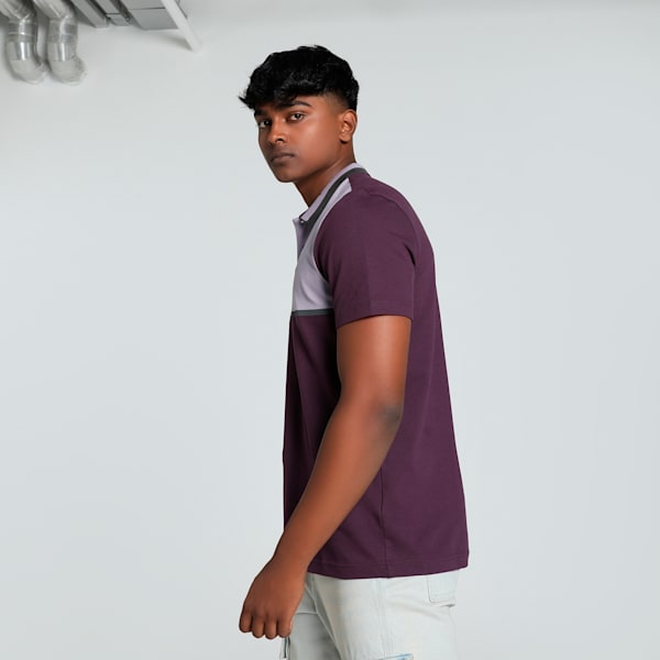 Men's Colorblock Polo, Midnight Plum, extralarge-IND
