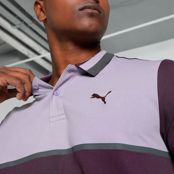 Men's Colorblock Polo, Midnight Plum, extralarge-IND