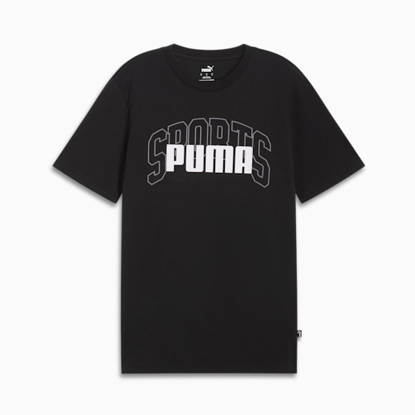 Collegiate Logo Men's Tee, PUMA Black, extralarge
