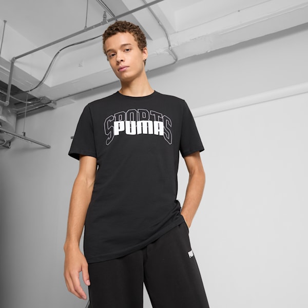 Collegiate Logo Men's Tee, PUMA Black, extralarge
