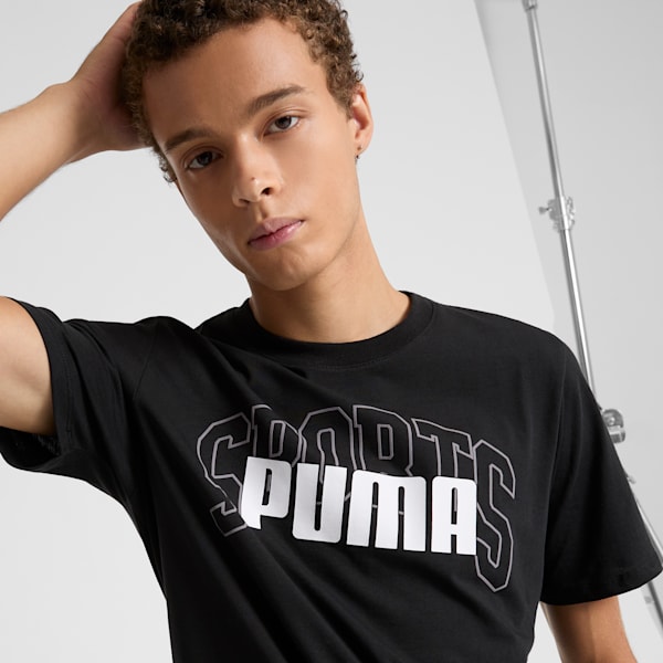 Collegiate Logo Men's Tee, PUMA Black, extralarge