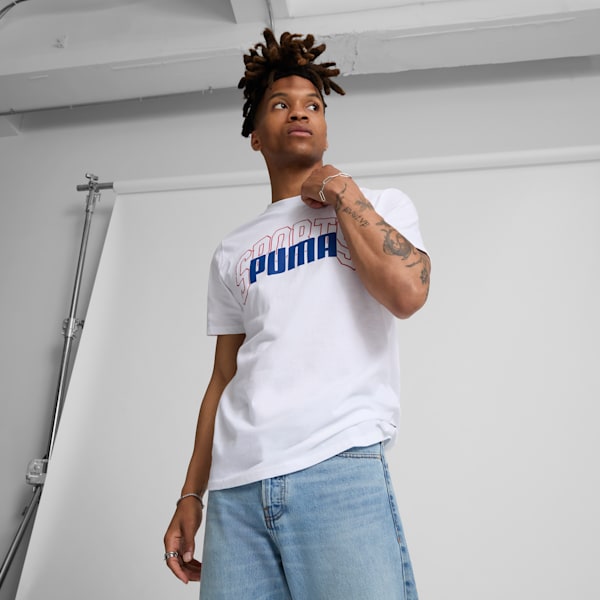 Collegiate Logo Men's Tee, PUMA White, extralarge
