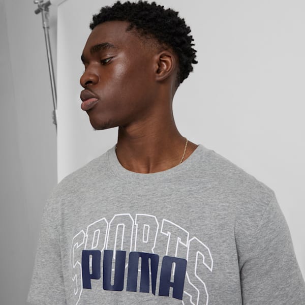 Camiseta Collegiate Logo para hombre, Medium Gray Heather, extralarge