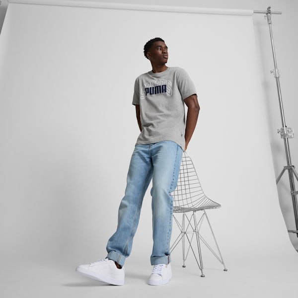 Camiseta Collegiate Logo para hombre, Medium Gray Heather, extralarge