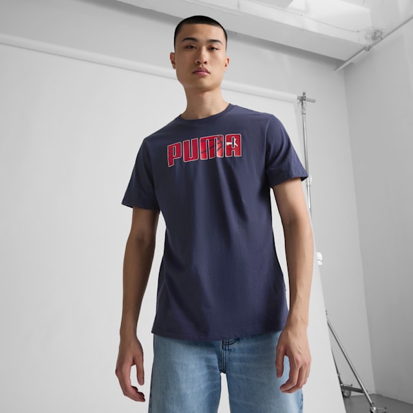 Hoops Logo Men's Tee, PUMA Navy, extralarge