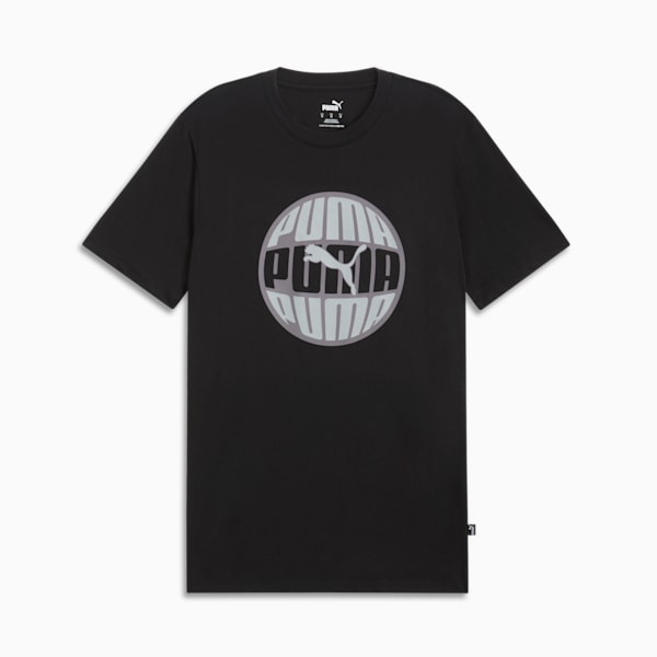Circular Logo Men's Tee, PUMA Black, extralarge