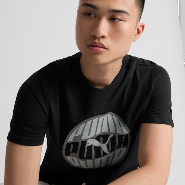 Circular Logo Men's Tee, PUMA Black, extralarge