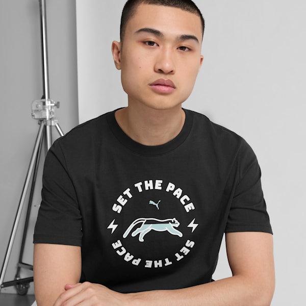 T-shirt Set The Pace Homme, PUMA Black, extralarge