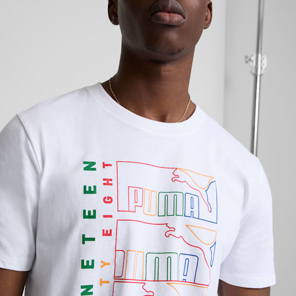 Camiseta para hombre con triple logotipo, Puma White, extralarge