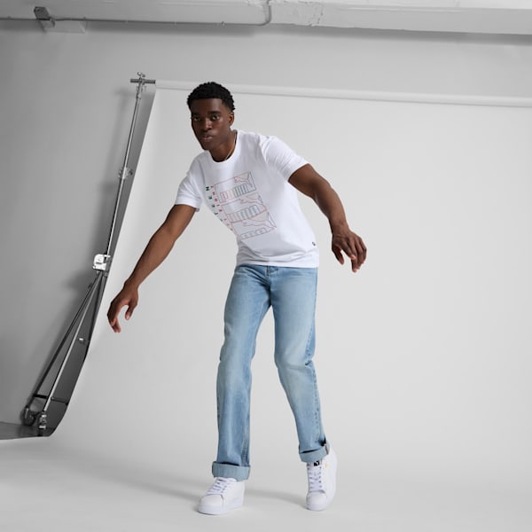 Camiseta para hombre con triple logotipo, Puma White, extralarge