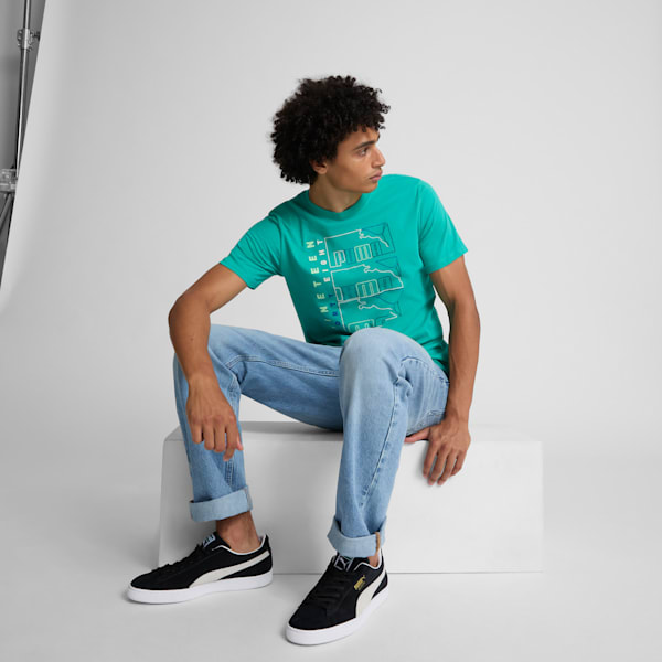 Triple Logo Men's Tee, Sparkling Green, extralarge