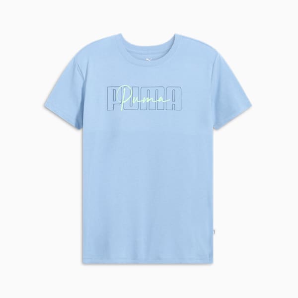 T-shirt avec logo PUMA Script pour femme, Zen Blue, extralarge