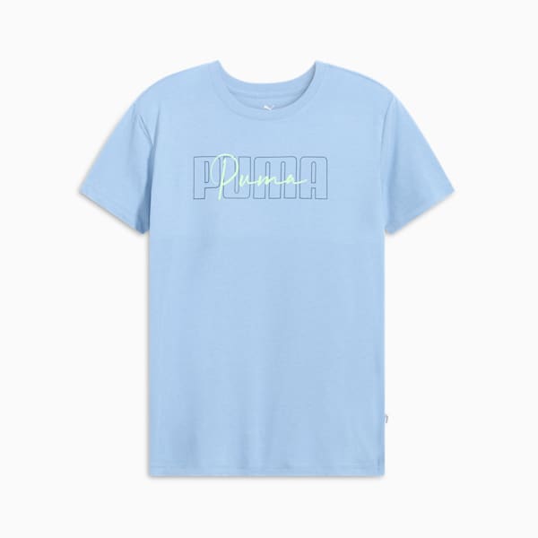 T-shirt avec logo PUMA Script pour femme, Zen Blue, extralarge