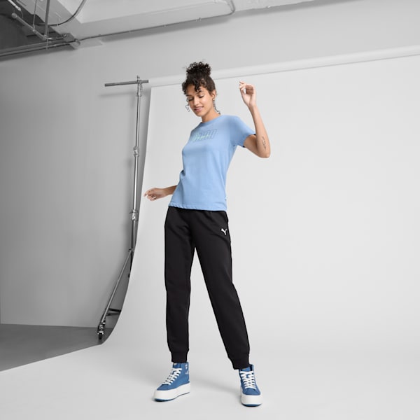 Camiseta PUMA Script Logo para mujer, Zen Blue, extralarge