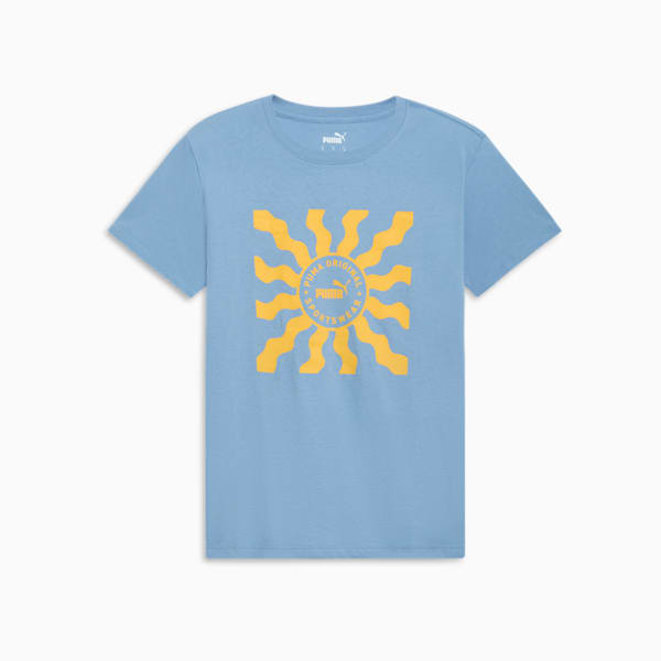Novelty Sun Women's Tee, Zen Blue-Yellow sizzle, extralarge