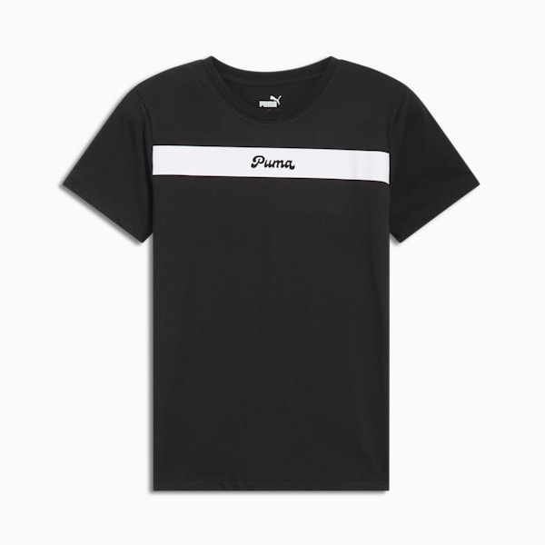 PUMA Upfront Line Logo Women's Tee, PUMA Black, extralarge