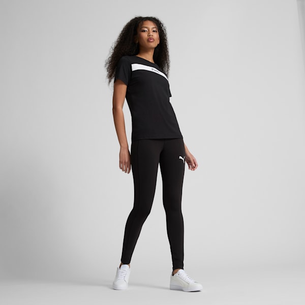 PUMA Upfront Line Logo Women's Tee, PUMA Black, extralarge