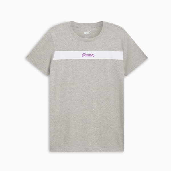 PUMA Upfront Line Logo Women's Tee, Light Gray Heather, extralarge