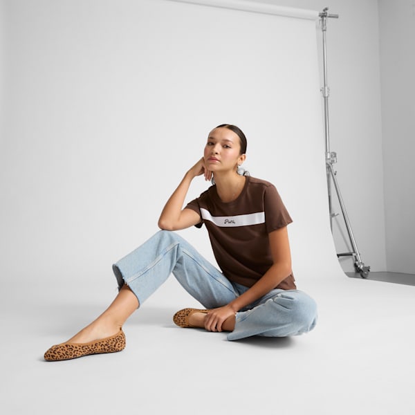 PUMA Upfront Line Logo Women's Tee, Espresso Brown, extralarge