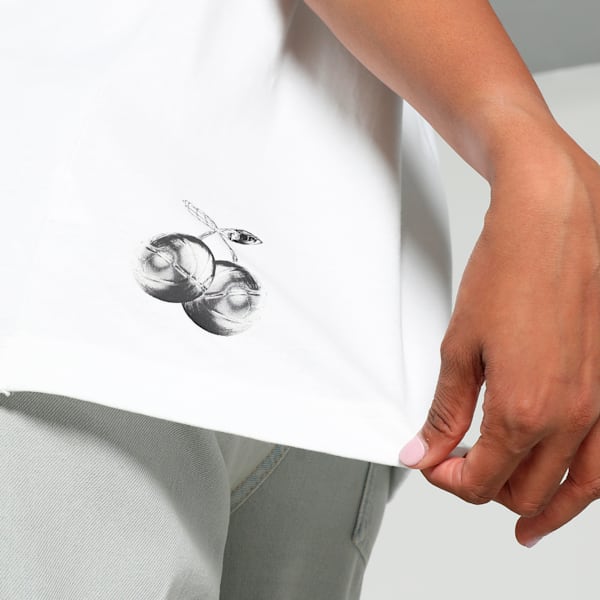 Playera de básquet Cherry On Top Cut And Sew para mujer, PUMA White, extralarge