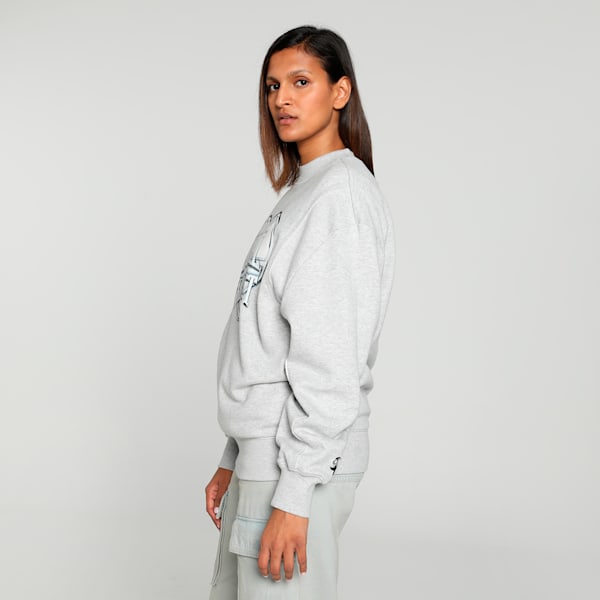 Camiseta sudadera gráfica de baloncesto Cherry On Top para mujer, Light Gray Heather, extralarge