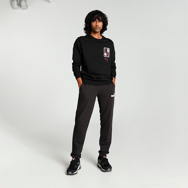 Graphic Men's Crew-Neck Sweatshirt, PUMA Black, extralarge-IND