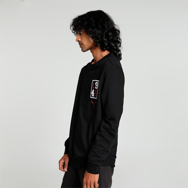 Graphic Men's Crew-Neck Sweatshirt, PUMA Black, extralarge-IND