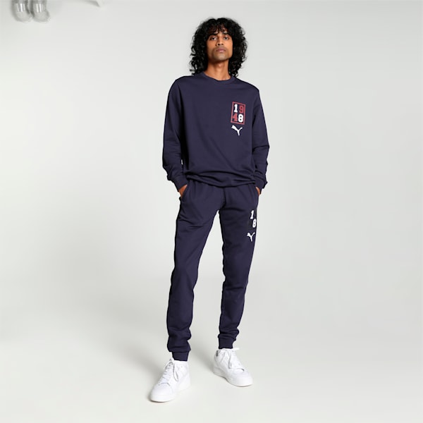 Graphic Men's Crew-Neck Sweatshirt, PUMA Navy, extralarge-IND