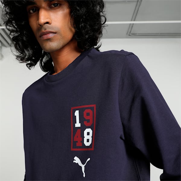 Graphic Men's Crew-Neck Sweatshirt, PUMA Navy, extralarge-IND