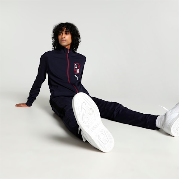 Men's Graphic Full-Zip Slim Fit Jacket, PUMA Navy, extralarge-IND