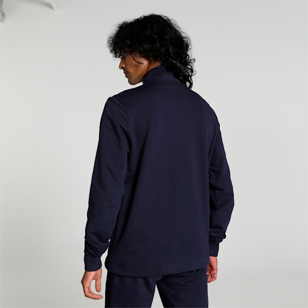 Men's Graphic Full-Zip Slim Fit Jacket, PUMA Navy, extralarge-IND