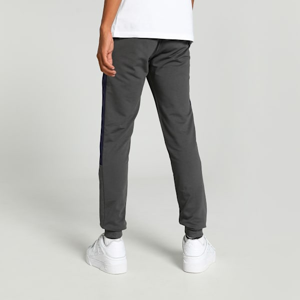 Graphic Colorblock Men's Slim Fit Pants, Shadow Gray, extralarge-IND