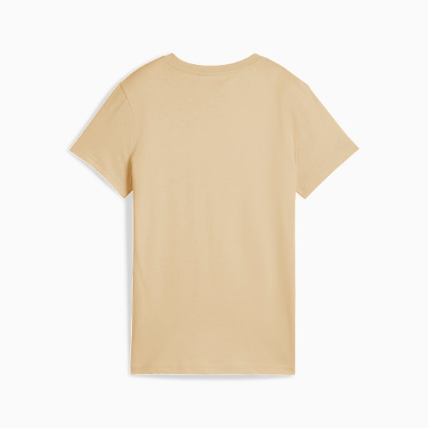 Beige PUMA T-shirt for adults, featuring short sleeves and a round neckline.