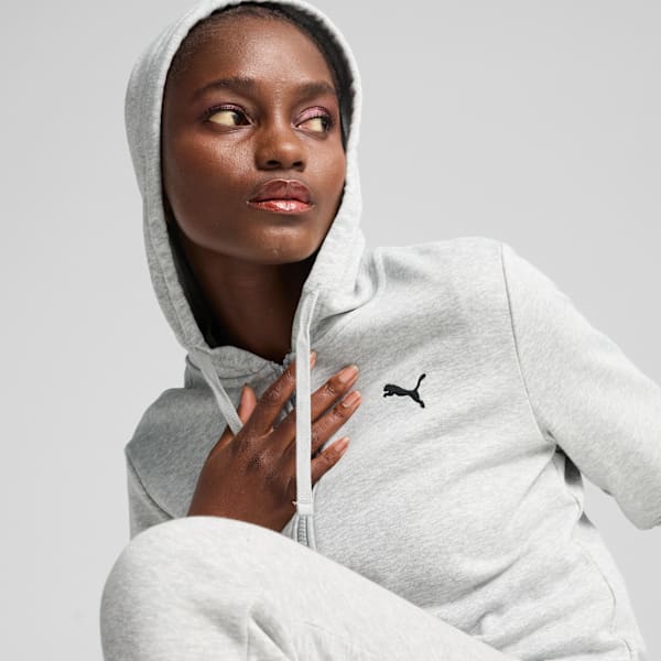 Essentials Women's Full-Zip Hoodie, Light Gray Heather, extralarge-IND