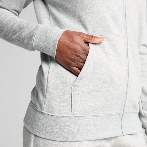 Essentials Women's Full-Zip Hoodie, Light Gray Heather, extralarge-IND