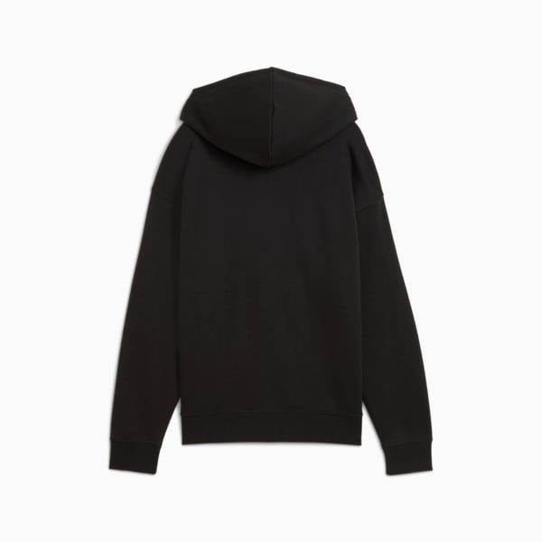 Sudadera con capucha de vellón con cierre completo para mujer logotipo pequeño Essentials No. 1, PUMA Black, extralarge