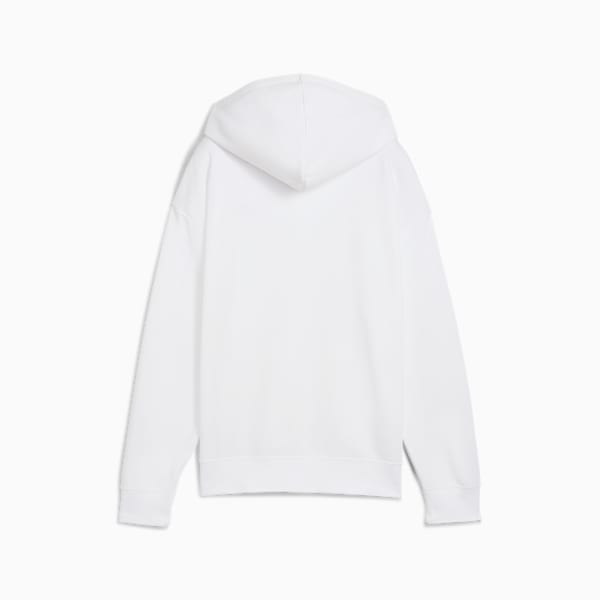 Sudadera con capucha de vellón con cierre completo para mujer logotipo pequeño Essentials No. 1, PUMA White, extralarge